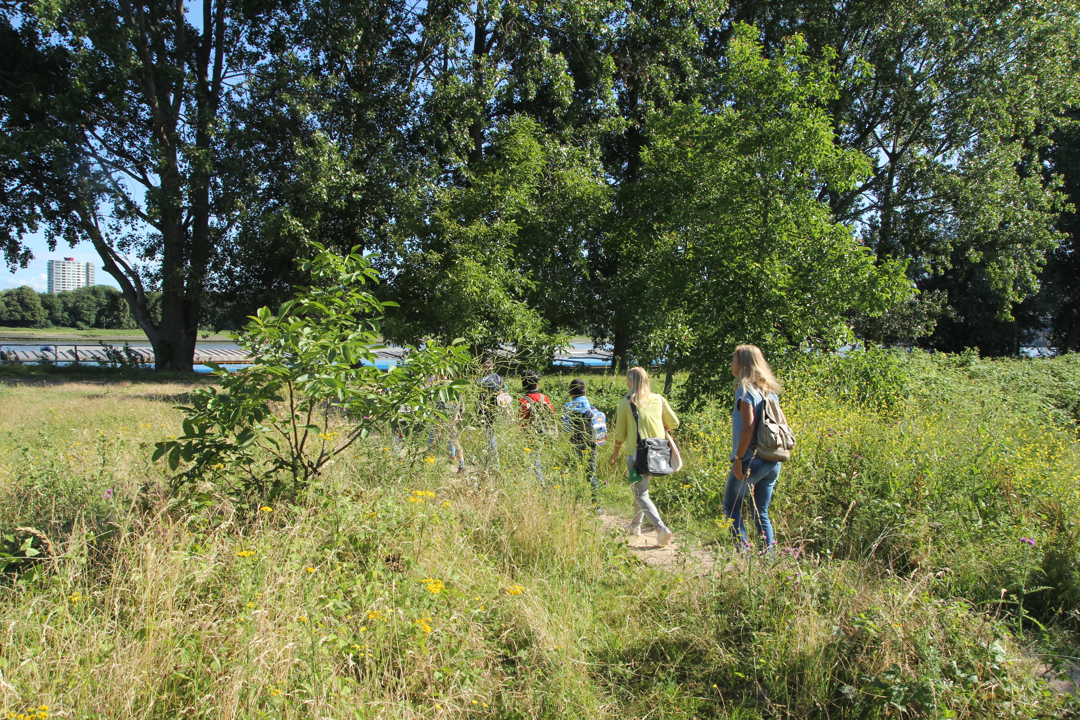 Struinende leerlingen (Foto: Linde Leeuw)