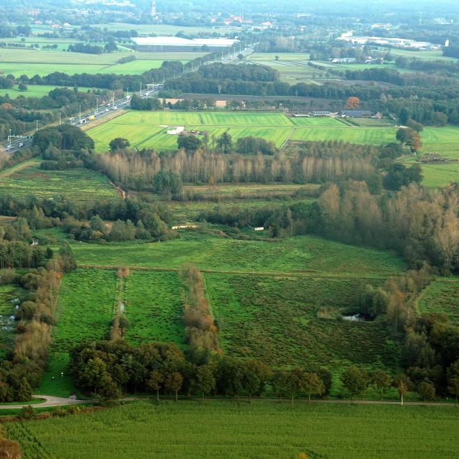 Het dal van de Beerze met een drone gefotografeerd
